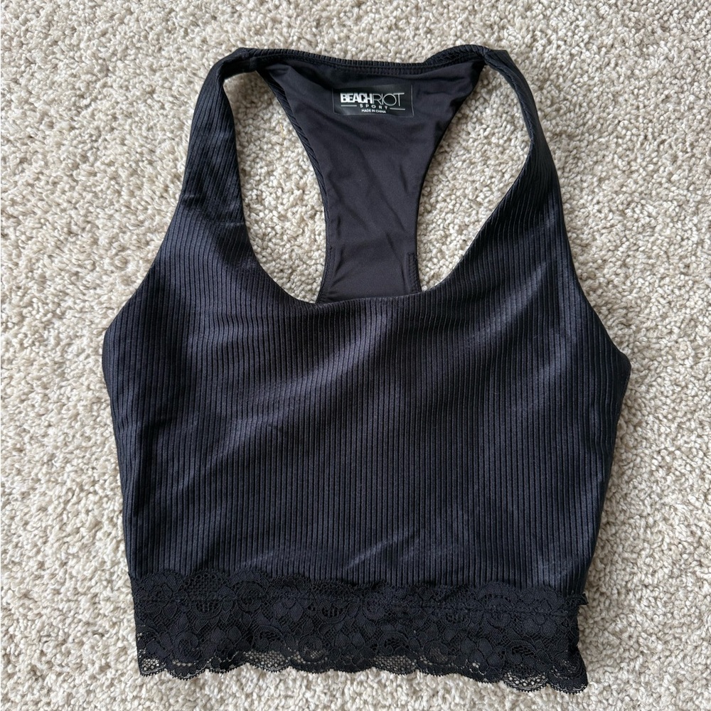 Beach Riot lease trim mini ribbed crop bra XS - Picture 4 of 4